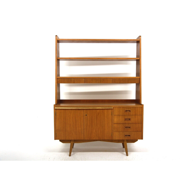 Vintage teak and beech secretary, Sweden 1960