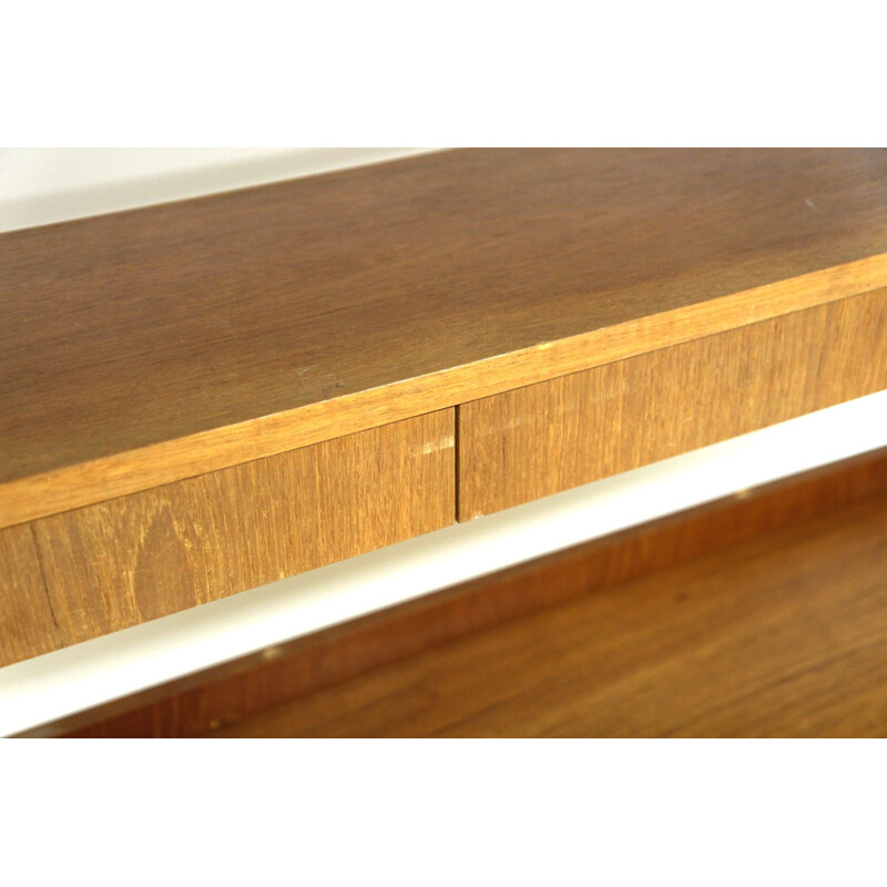 Vintage teak and beech secretary, Sweden 1960