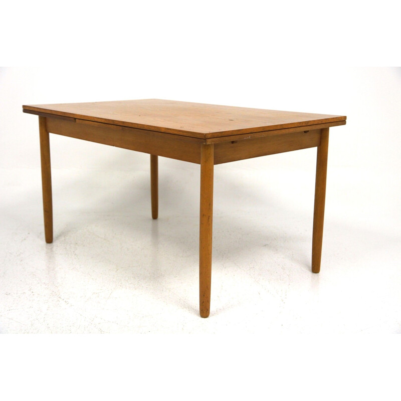 Vintage teak table with retractable tops