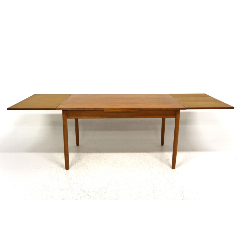 Vintage teak table with retractable tops