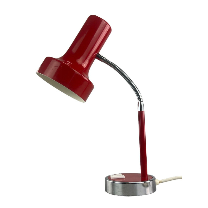 Vintage red table lamp, 1960-1970s