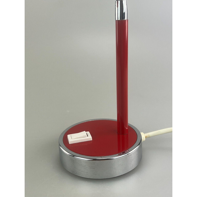 Lámpara de mesa roja vintage, 1960-1970