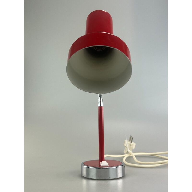 Lampe de table rouge vintage, 1960-1970
