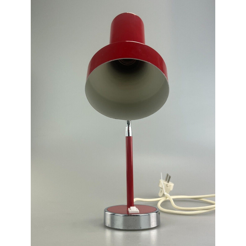 Vintage red table lamp, 1960-1970s