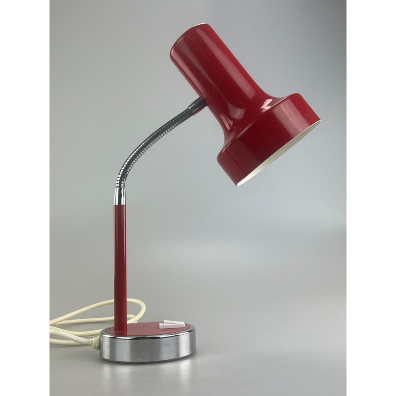 Vintage red table lamp, 1960-1970s