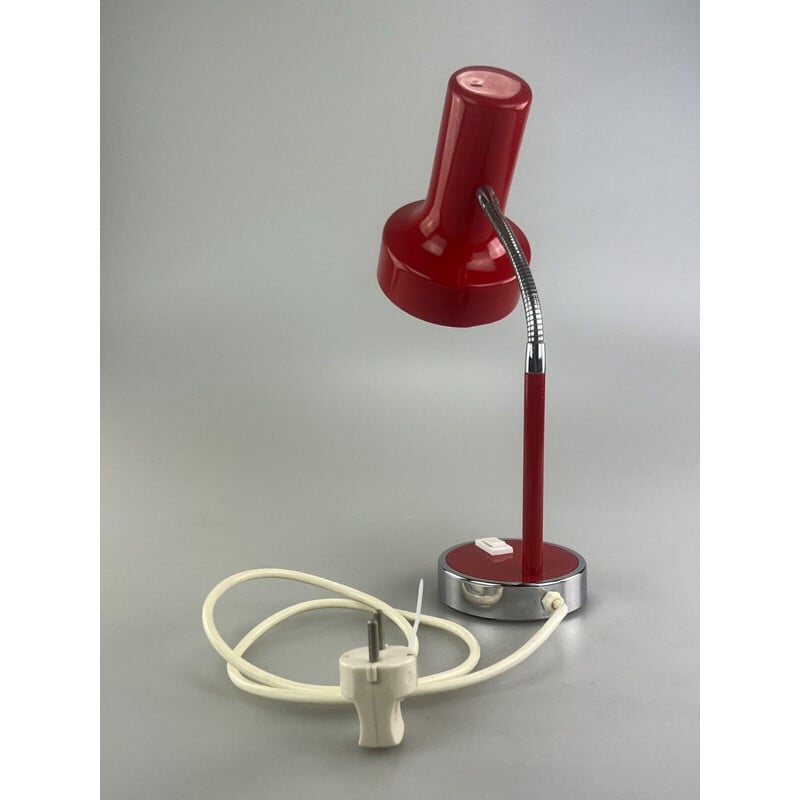 Rote Vintage-Tischlampe, 1960-1970