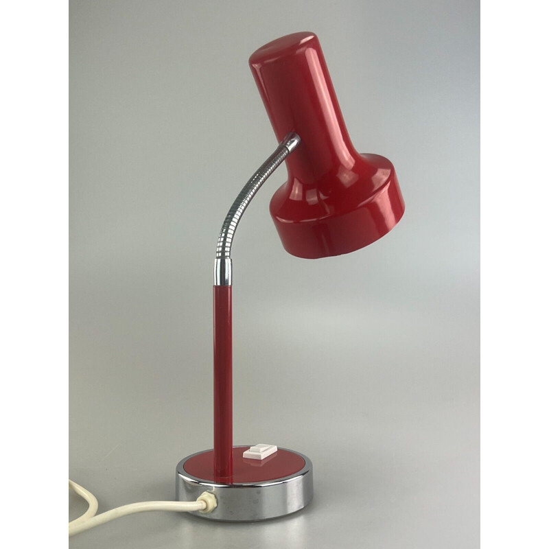 Lampe de table rouge vintage, 1960-1970