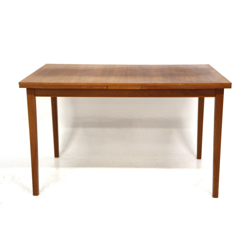 Vintage table with retractable tops in teak and beech
