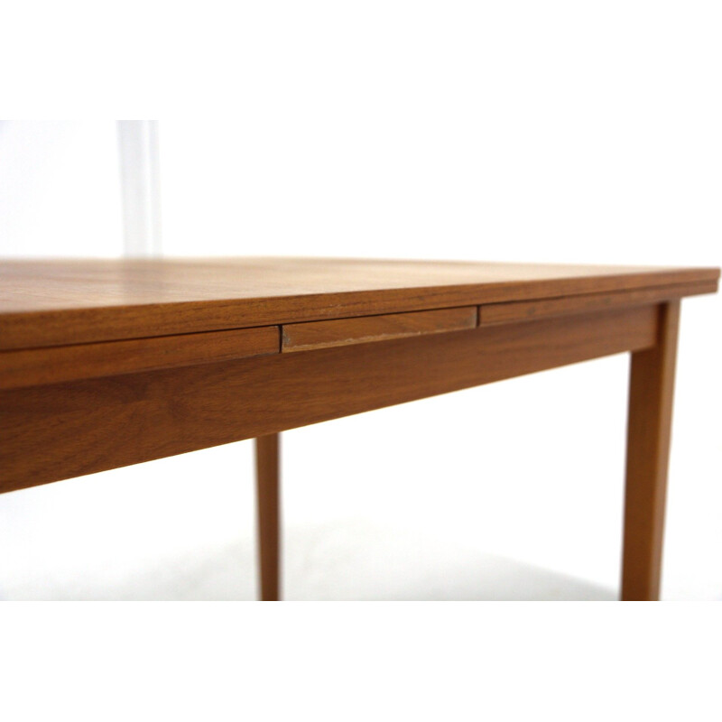 Vintage table with retractable tops in teak and beech