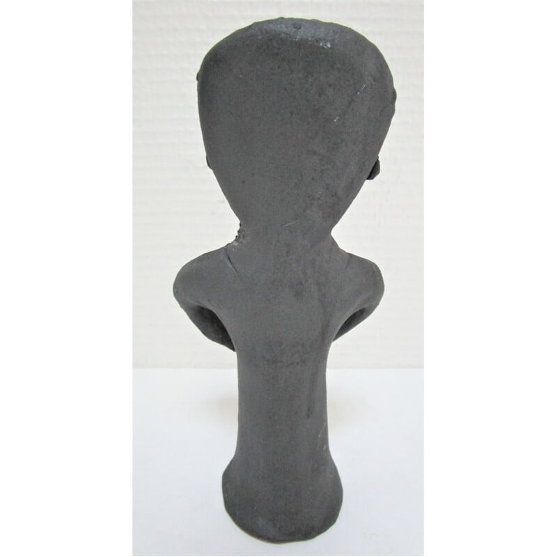 Sculpture vintage une femme enceinte en argile modelé, 1980