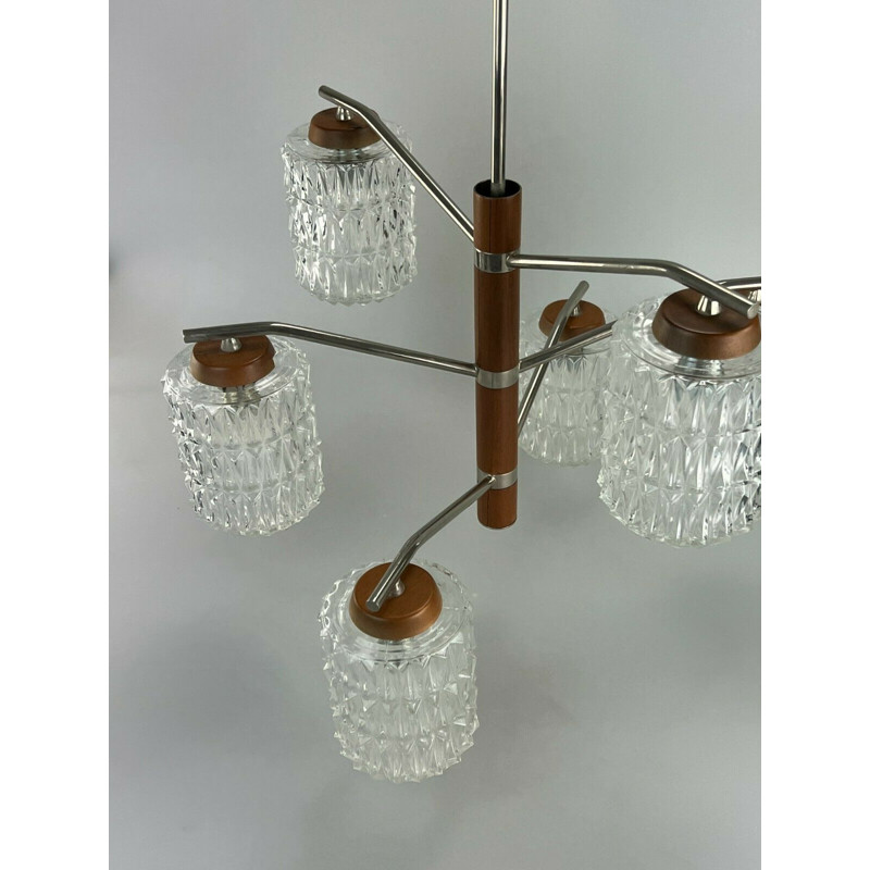 Lampadario in vetro vintage, 1960-1970