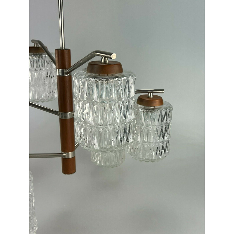 Vintage chandelier in glass, 1960-1970s