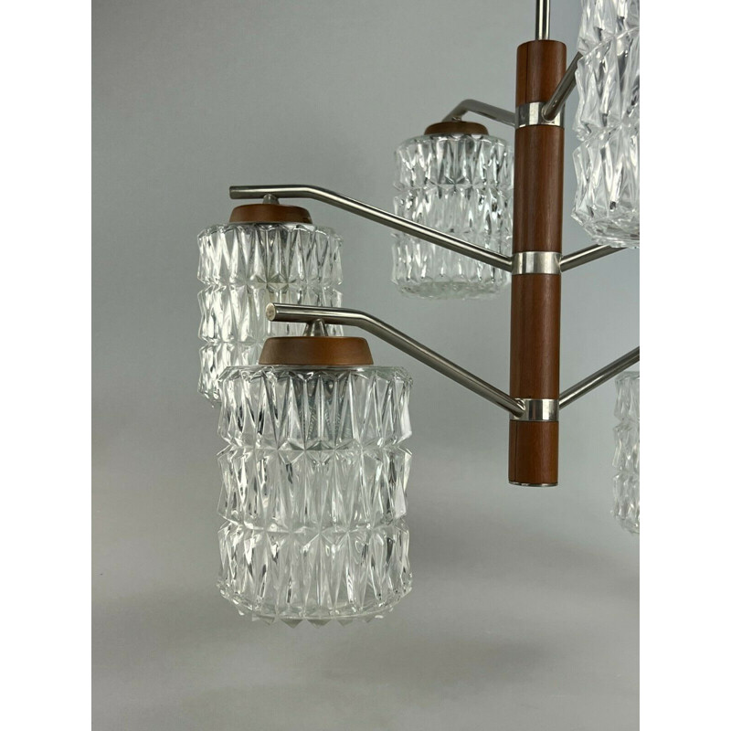 Vintage chandelier in glass, 1960-1970s