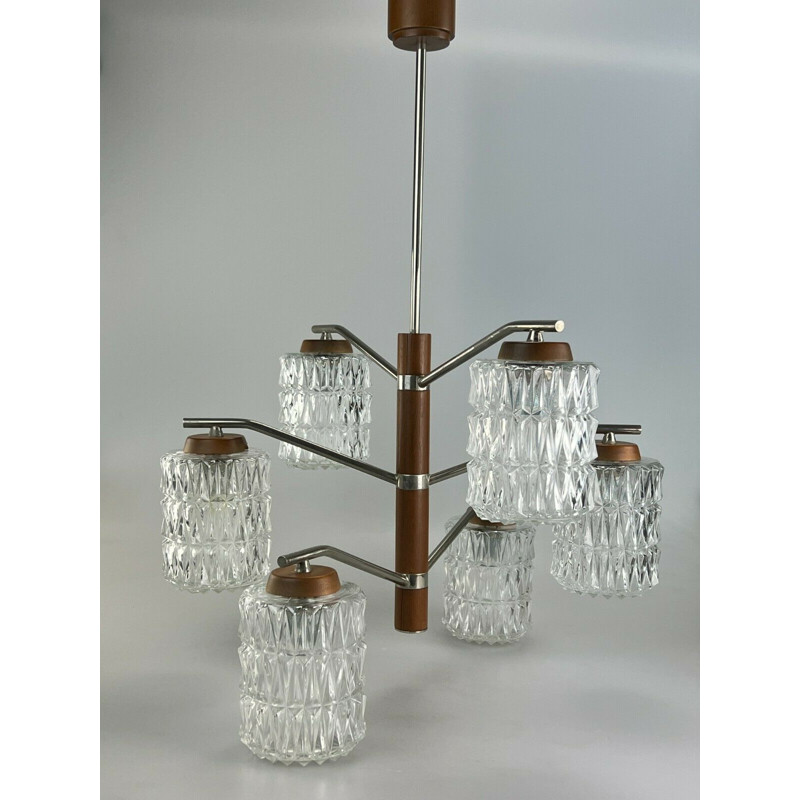 Vintage chandelier in glass, 1960-1970s