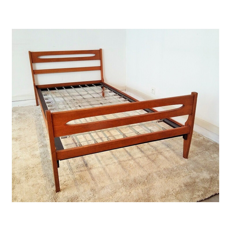 Vintage oak single bed - 1950s