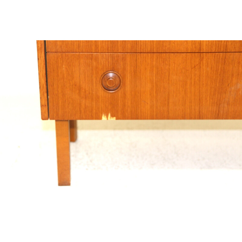 Vintage teak and beech chest of drawers, Sweden 1960