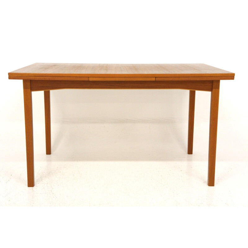 Vintage table with retractable teak tops