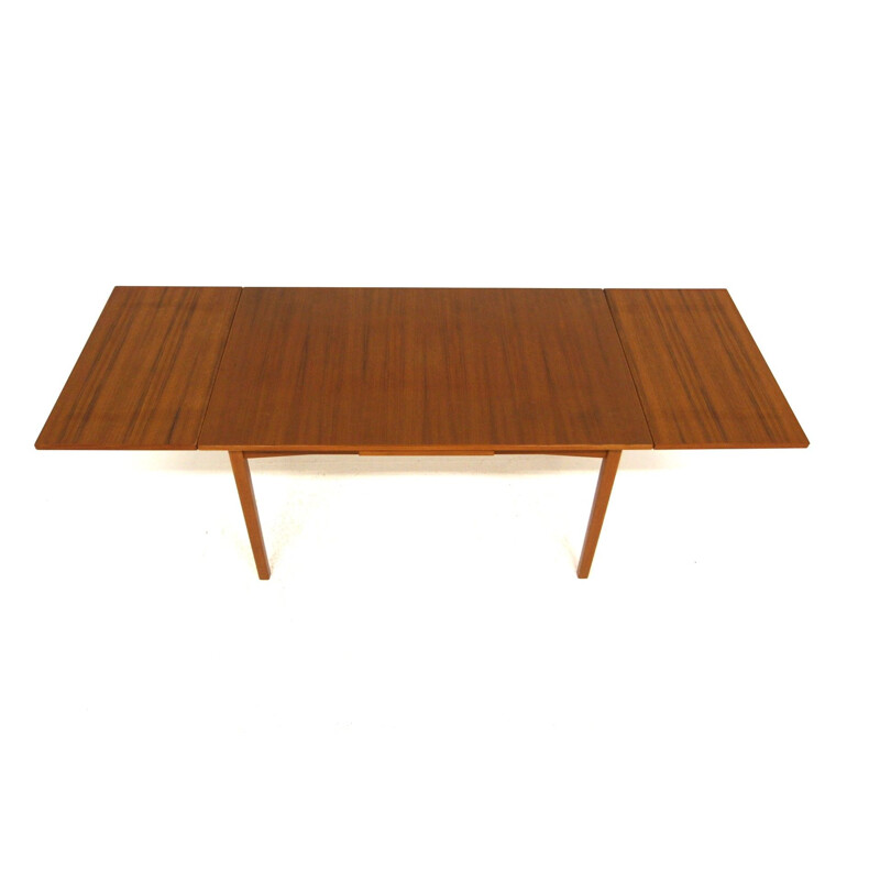 Vintage table with retractable teak tops