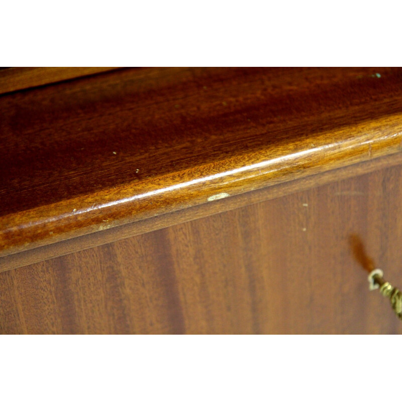 Vintage mahogany and beech wood desk, Sweden 1950