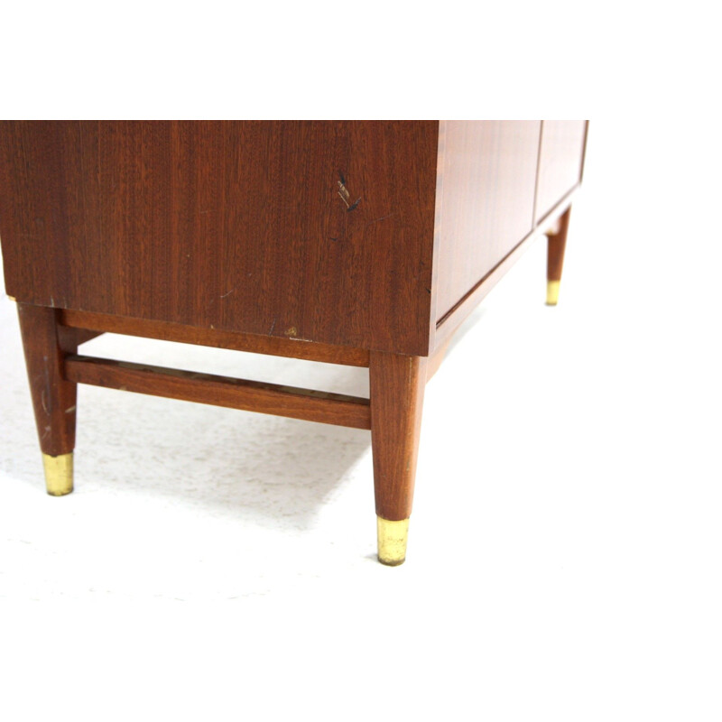 Vintage mahogany and beech wood desk, Sweden 1950