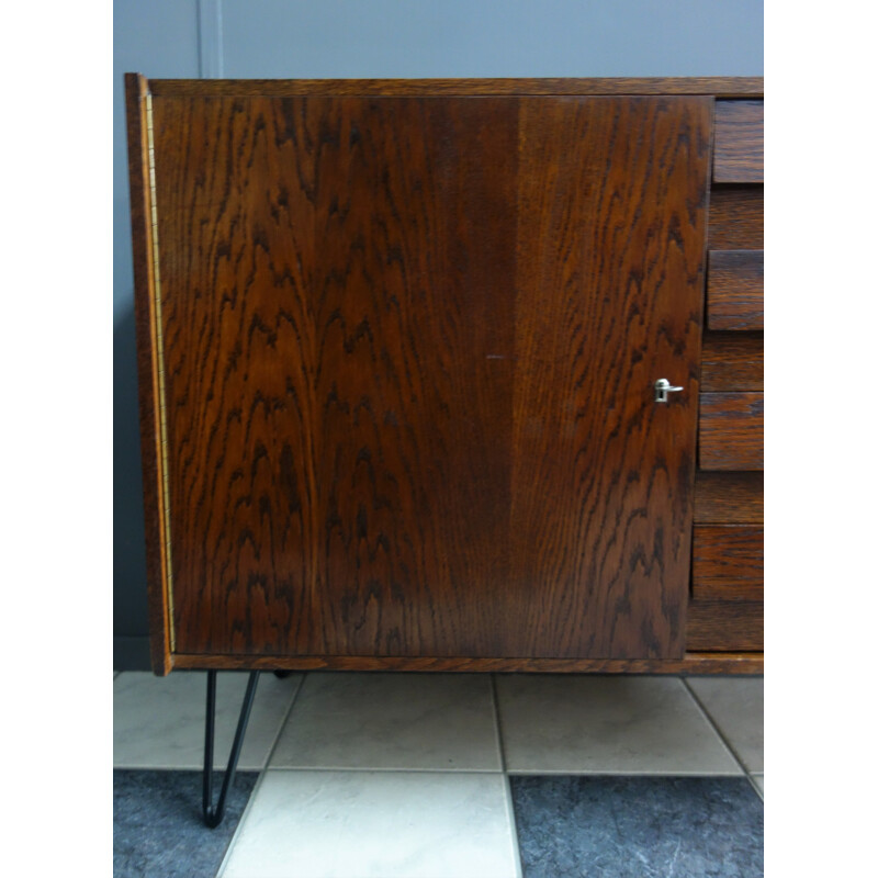 Vintage sideboard in dark wood model u458 by Jiroutek for Interier Praha, 1960s