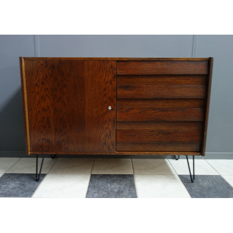 Vintage sideboard in dark wood model u458 by Jiroutek for Interier Praha, 1960s