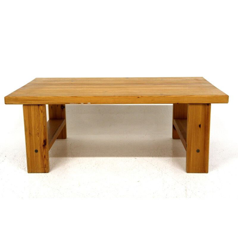 Vintage pine coffee table, Sweden 1970