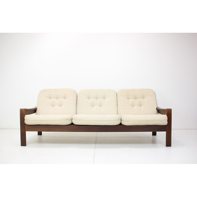 Vintage three seater adjustable sofa by Leda Lux, Czechoslovakia 1980s