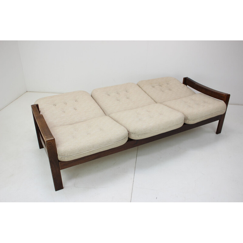 Vintage three seater adjustable sofa by Leda Lux, Czechoslovakia 1980s