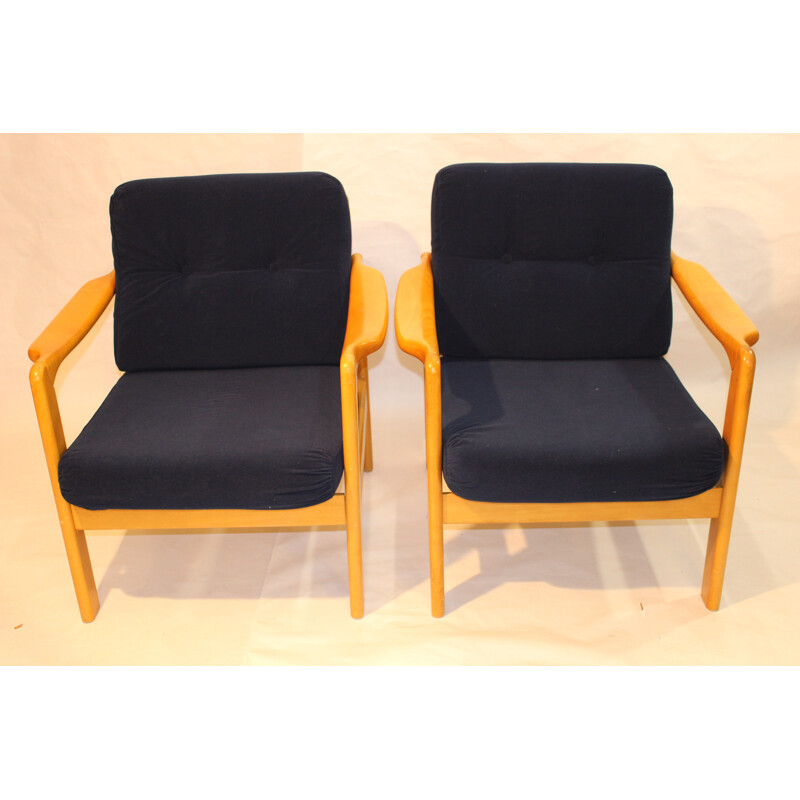 Pair of Scandinavian restored armchairs - 1960s