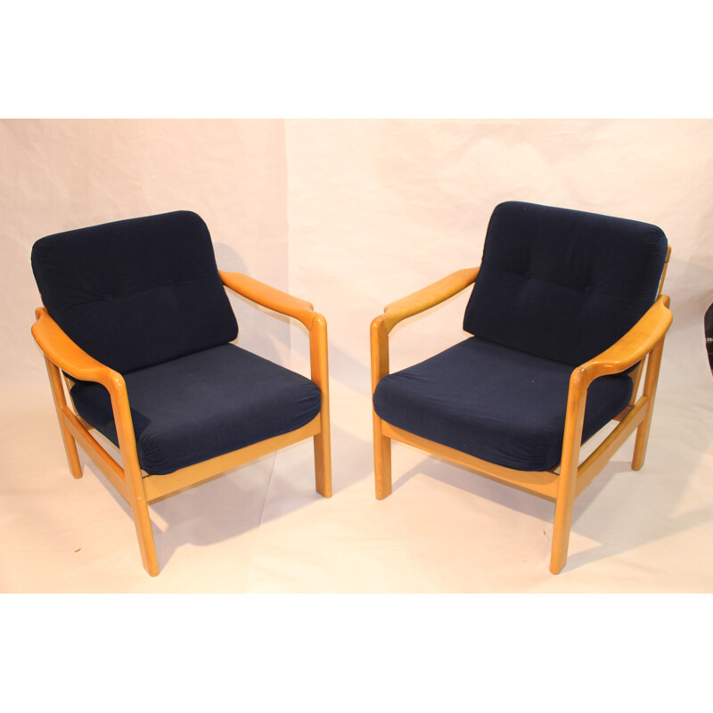 Pair of Scandinavian restored armchairs - 1960s