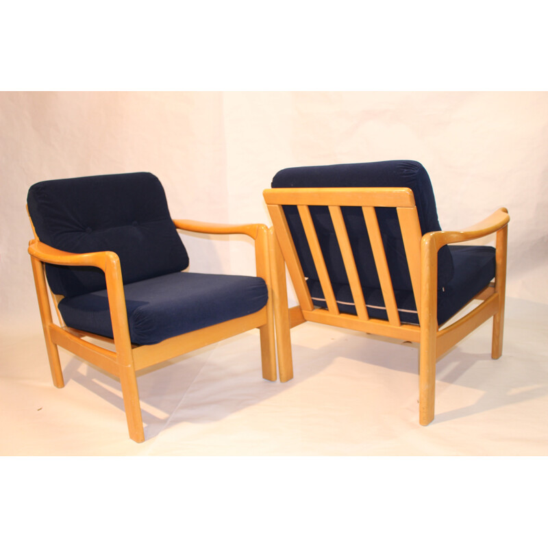 Pair of Scandinavian restored armchairs - 1960s