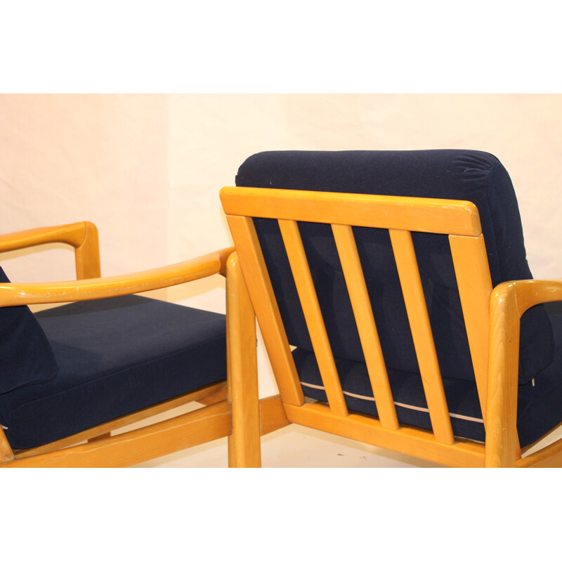 Pair of Scandinavian restored armchairs - 1960s