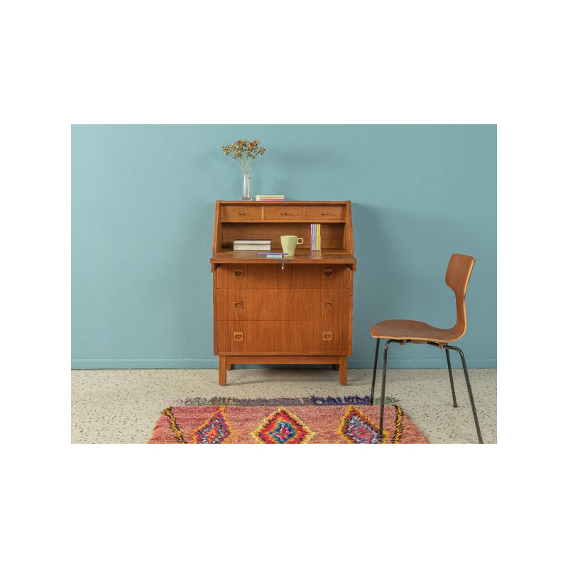 Vintage teak desk with four drawers, Denmark 1960