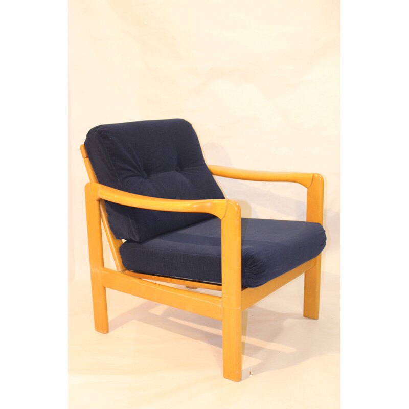 Paire de fauteuils scandinaves vintage en tissu velours - 1960