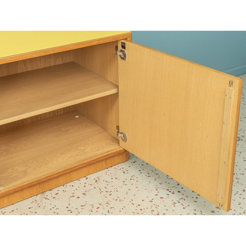 Vintage oak sideboard with two yellow doors by Wk Möbel, Germany 1960