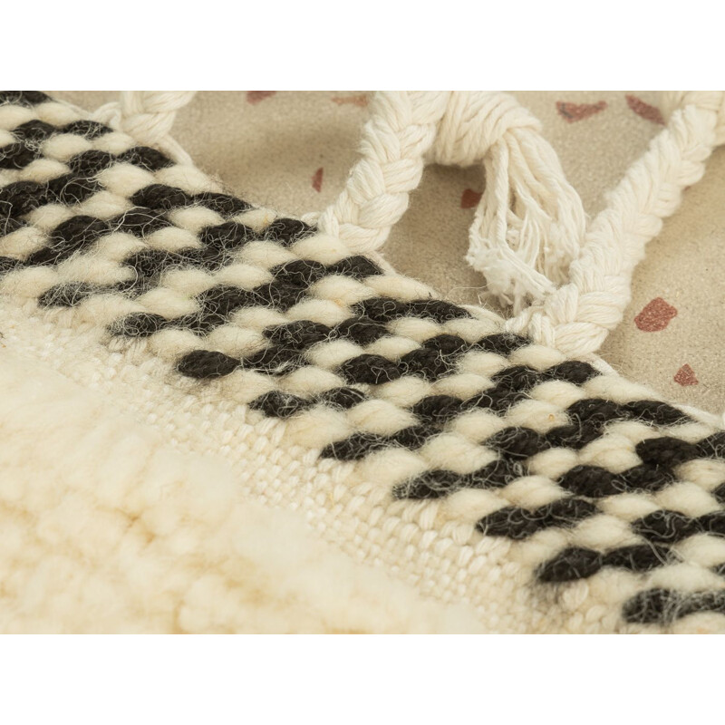 Vintage Berber woolen dalmatian carpet, Morocco