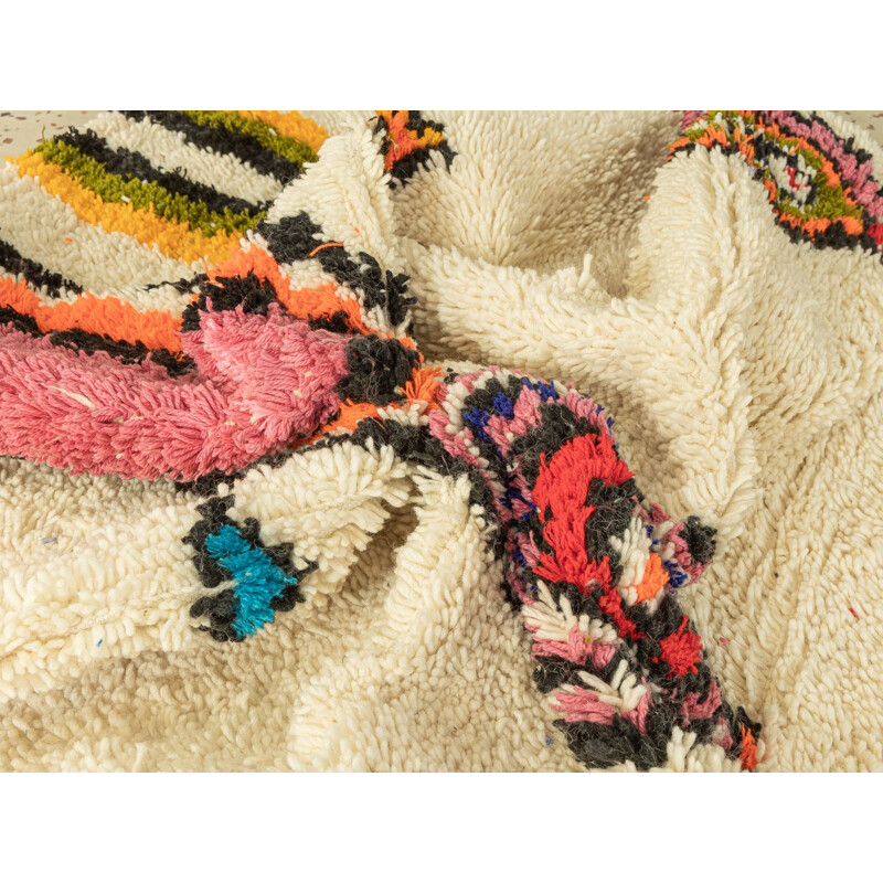 Conchas do mar de carpete berbere vintage em lã, Marrocos