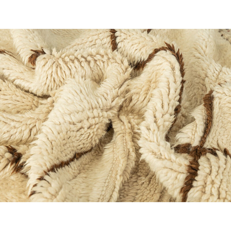 Tappeto berbero in lana a quadri d'epoca, Marocco