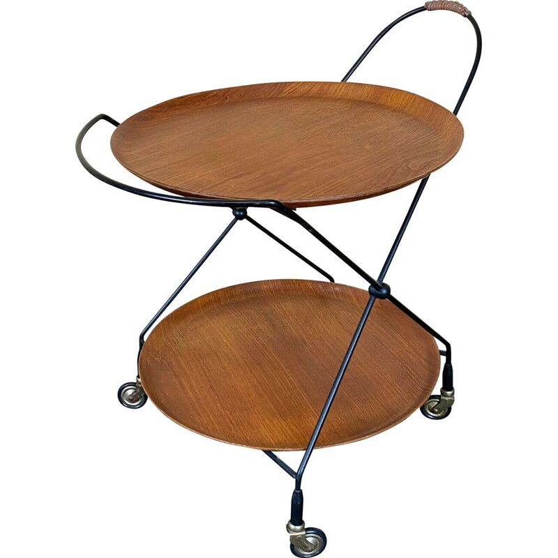 Vintage teak serving trolley by Jie Gantofta, Sweden 1960-1970s