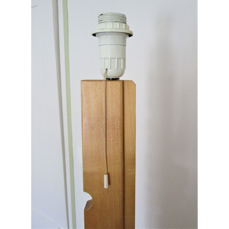 Lámpara de pie vintage con sistema de madera de haya maciza, 1980-1990
