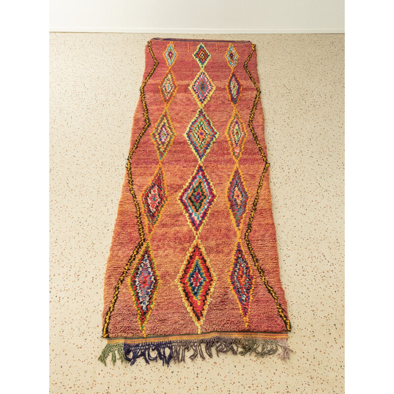Vintage Berber carpet boujad in wool, Morocco