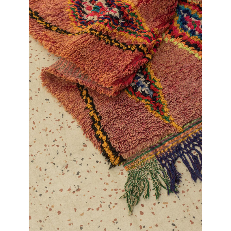 Tapete berbere Vintage boujad em lã, Marrocos