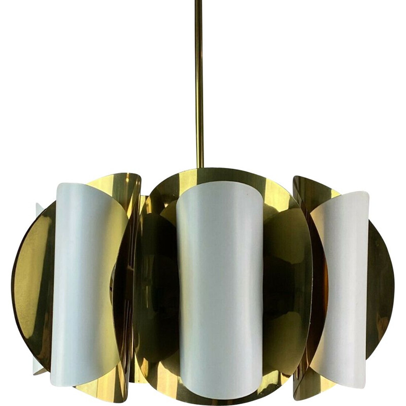 Vintage brass suspension lamp by Hans Agne Jakobsson, Sweden 1960