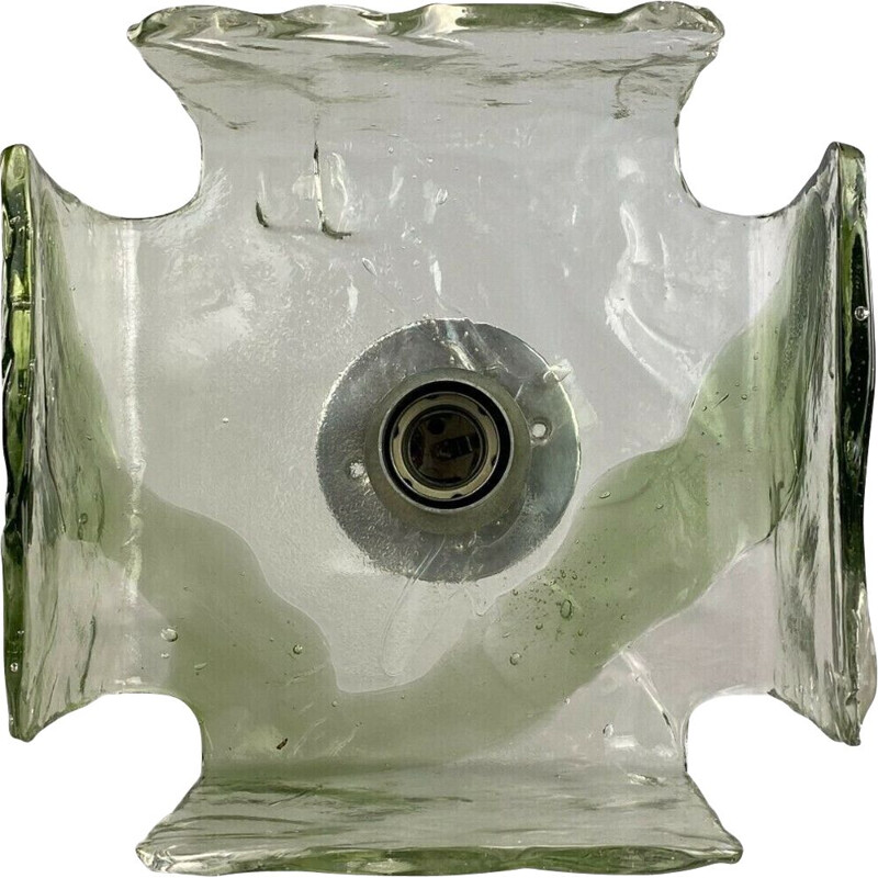 Vintage glass wall lamp by Carlo Nason for Kalmar Franken, 1970