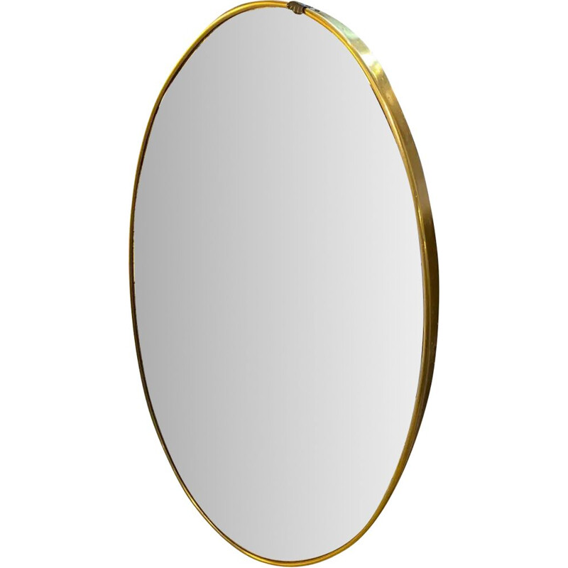 Miroir italien vintage en laiton par Gio Ponti, 1950