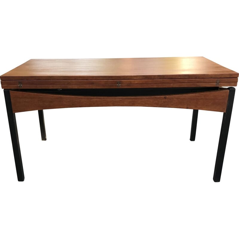 Vintage gelakt metalen systeemtafel van Joseph-andré Motte voor Ateliers Jer, 1960