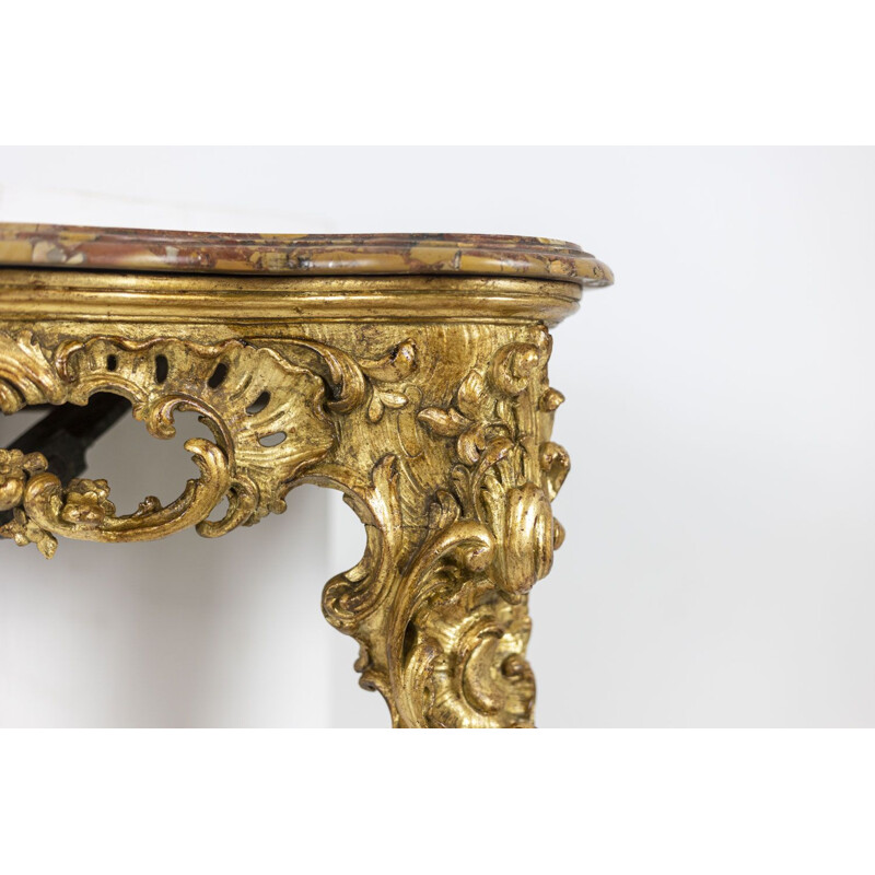 Vintage console in carved wood and gilded, 1880
