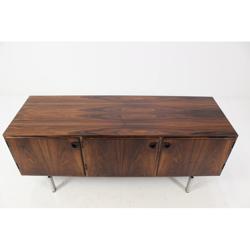 Sideboard in rosewood and inox steel, Svend ELLEKJAER - 1960s