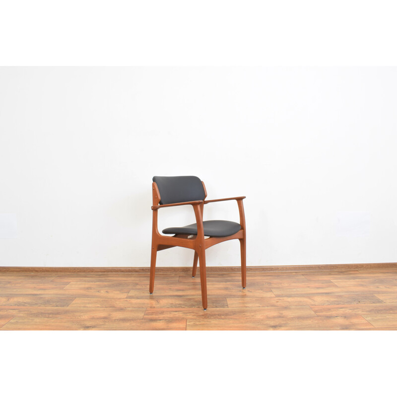 Dänischer Vintage-Sessel Modell 49 aus Teakholz und Leder von Erik Buch für O.D. Møbler, 1960